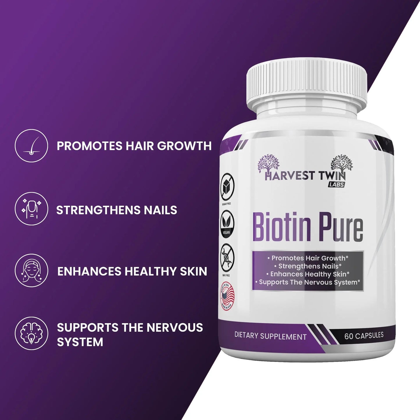 Biotin 10 000 mcg Capsules | Harvest Twin Labs
