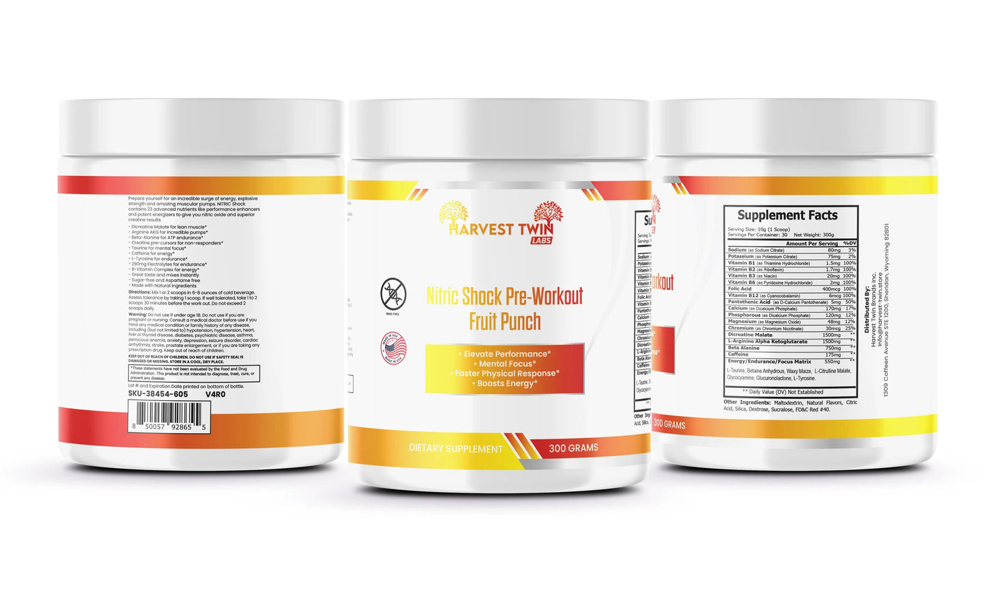Nitric Shock Pre Workout (Fruit Punch)